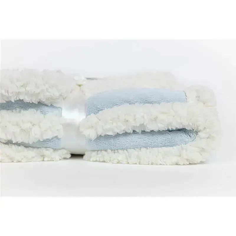 Piccolo Bambino Reversible Chamois Baby Blankets,Blue - Image 3