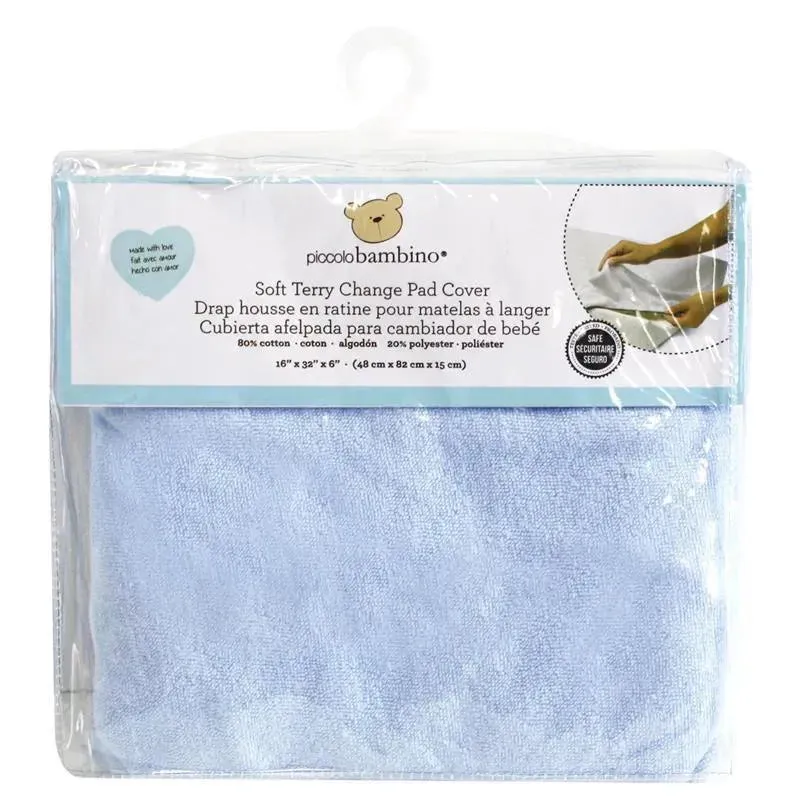 Piccolo Bambino Soft Terry Change Pad Cover, Blue