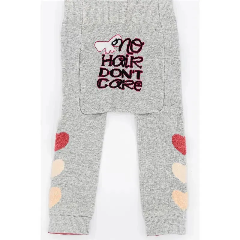 Piero Liventi Grey No Hair Don't Care Baby Girl Leggings - Image 2