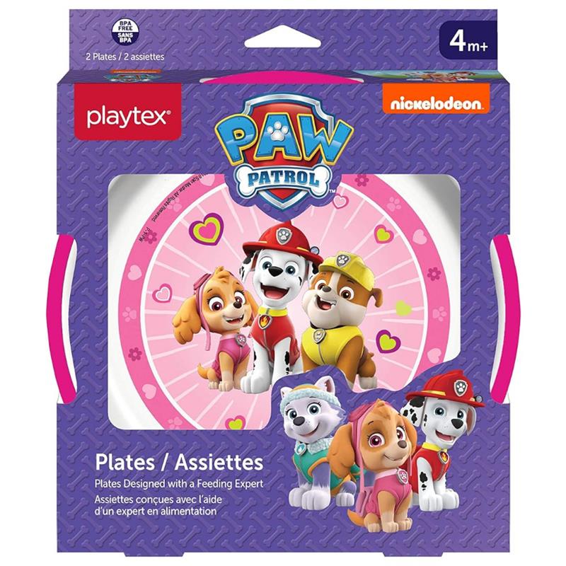 Playtex - Baby Mealtime Paw Patrol Plates for Girls, 2 Pack