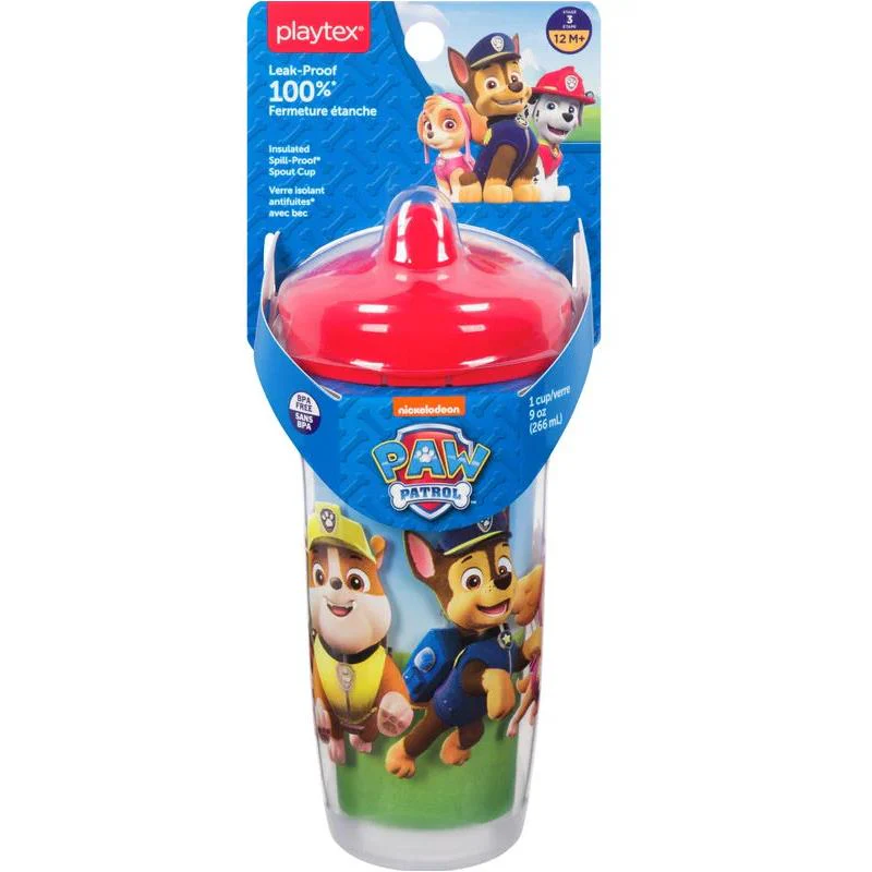 Playtex - Sipsters Stage 3 Paw Patrol Spill-Proof, Leak-Proof, Break-Proof Spout Cup for Boys, 9 Ounce, Red
