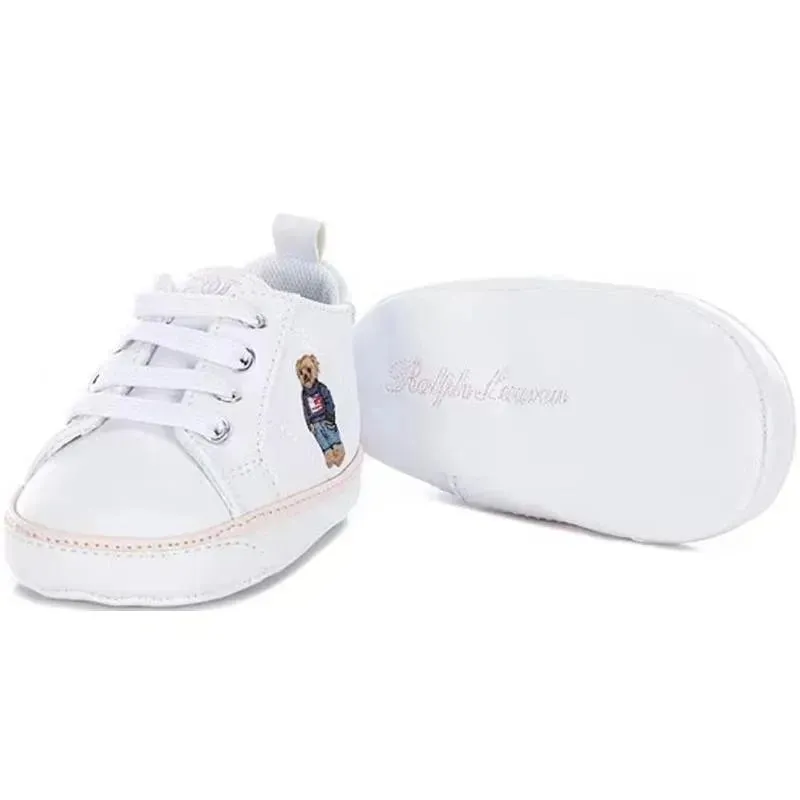 Polo Ralph Lauren Baby - Girl Quilton Bear Hi-top Sneaker Crib Shoes