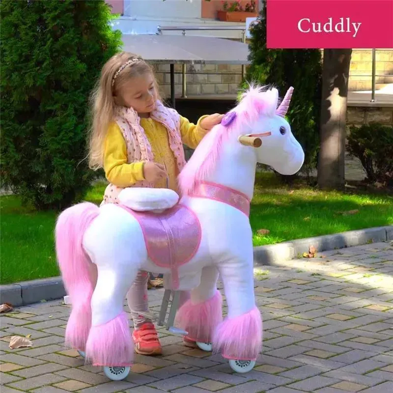 Ponycycle Pink Unicorn 4-10 Years Old, Kids Unicorn Ride on Toy, Ride on Unicorn Toy Plush, Pink Pony - Image 11