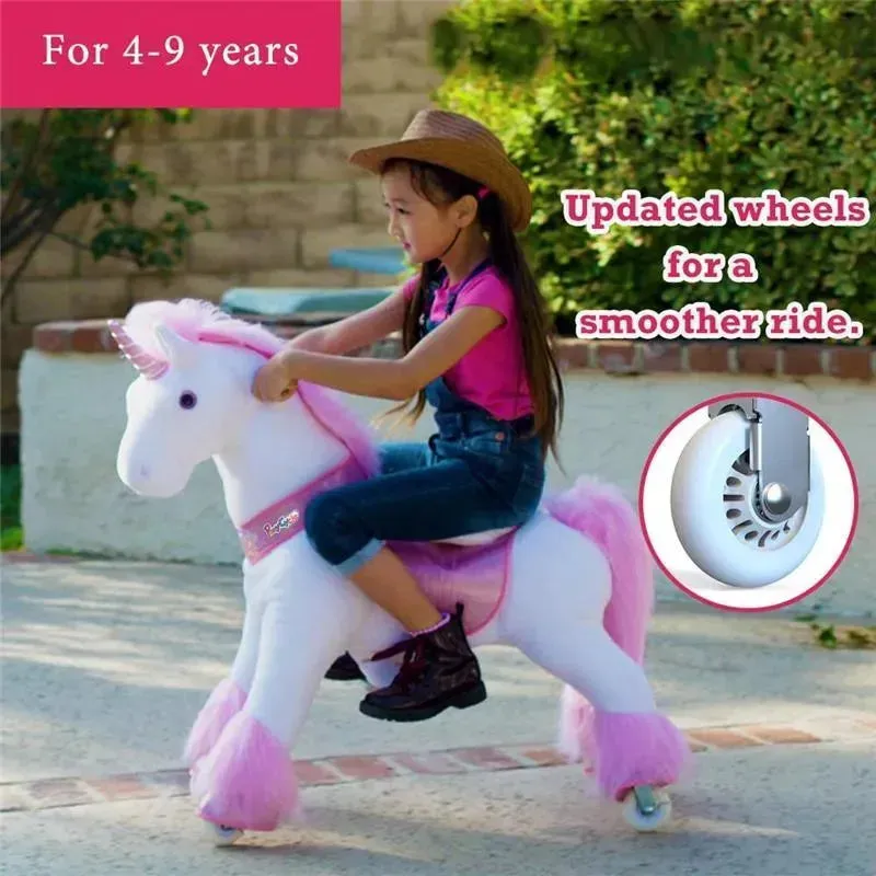 Ponycycle Pink Unicorn 4-10 Years Old, Kids Unicorn Ride on Toy, Ride on Unicorn Toy Plush, Pink Pony - Image 4