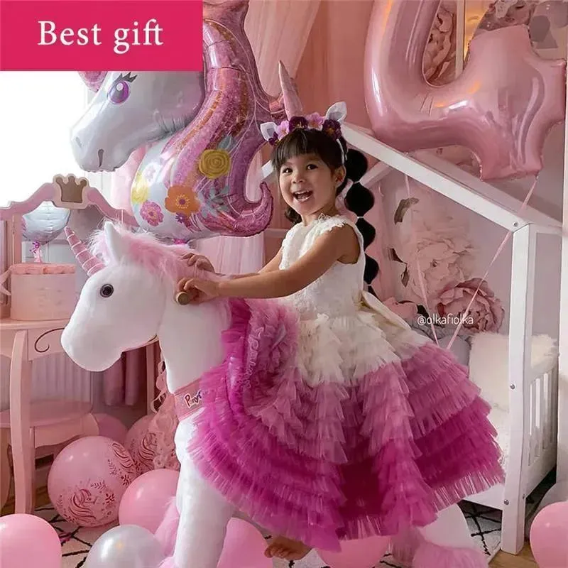 Ponycycle Pink Unicorn 4-10 Years Old, Kids Unicorn Ride on Toy, Ride on Unicorn Toy Plush, Pink Pony - Image 6