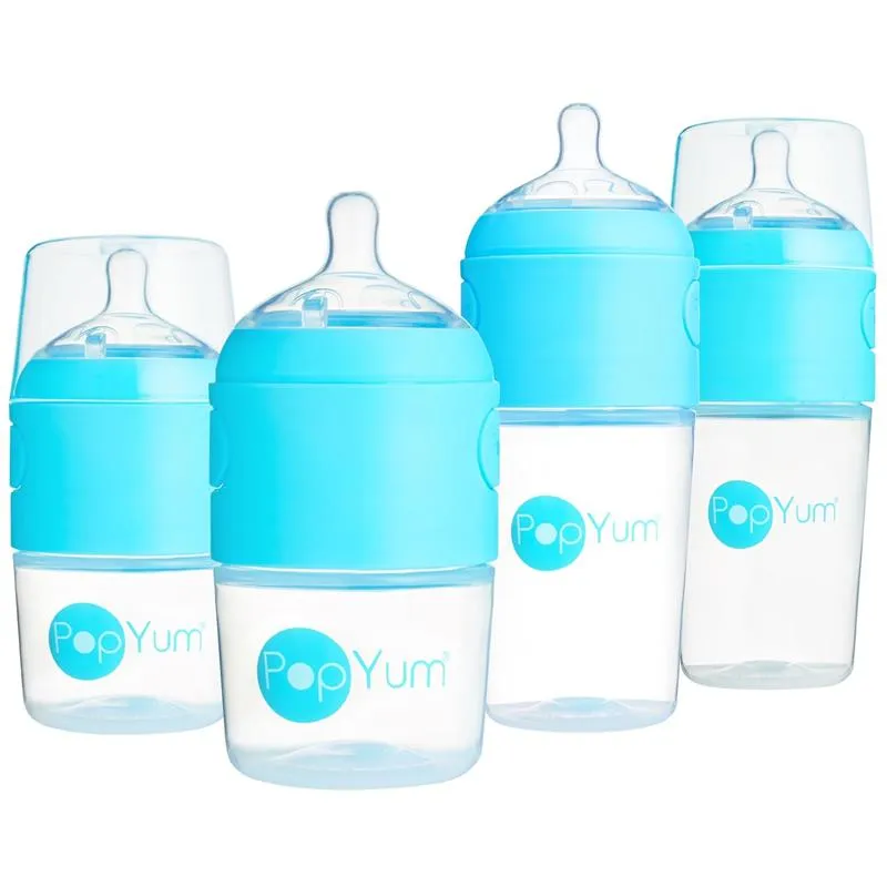 Pop Yum - Baby Bottle Starter Set 4 Pack, Blue