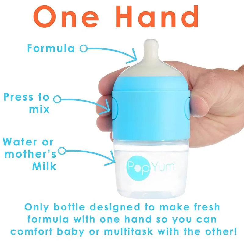 Pop Yum - Baby Bottle Starter Set 4 Pack, Blue - Image 4