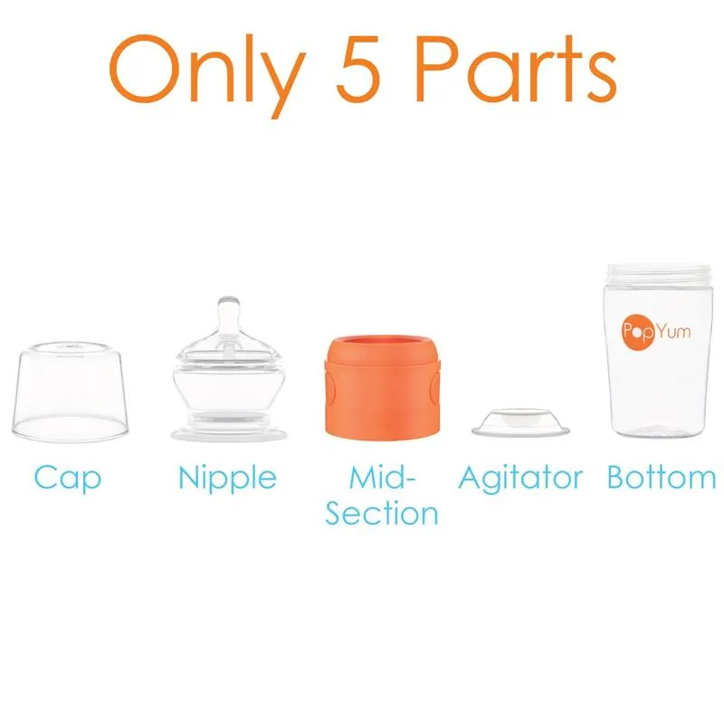Pop Yum - Baby Bottle Starter Set 4 Pack, Orange - Image 2