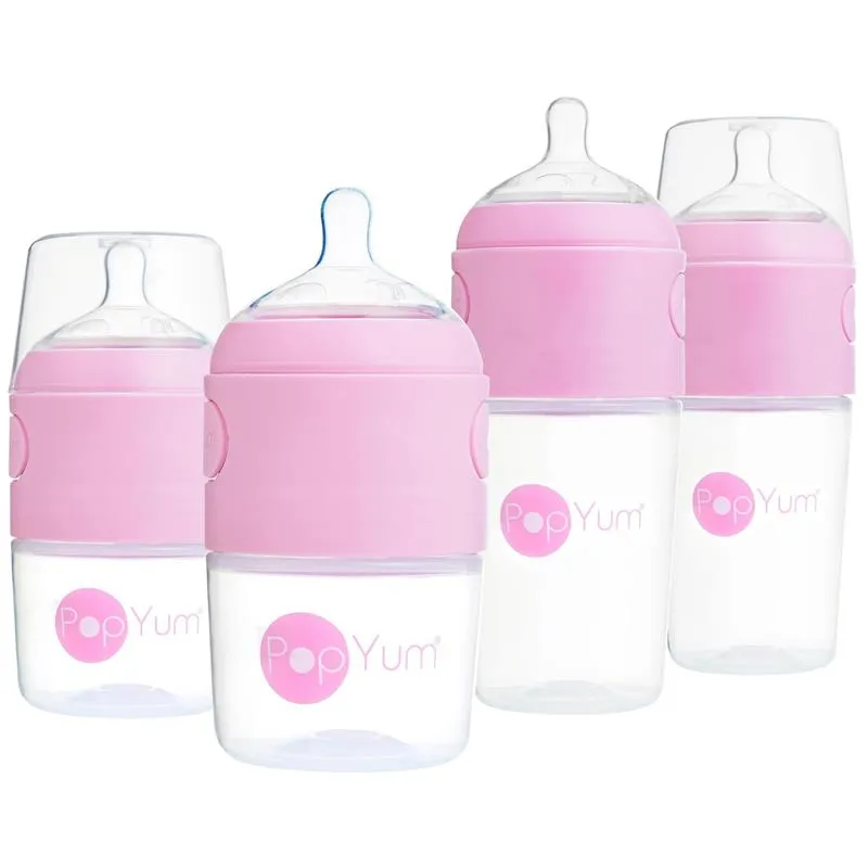Pop Yum - Baby Bottle Starter Set 4 Pack, Pink