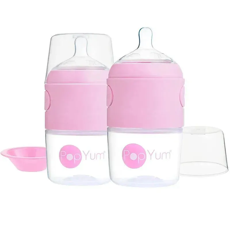 Popyum - 2Pk Anti-Colic Formula Making Baby Bottle 5 Oz, Pastel Purple - Image 2