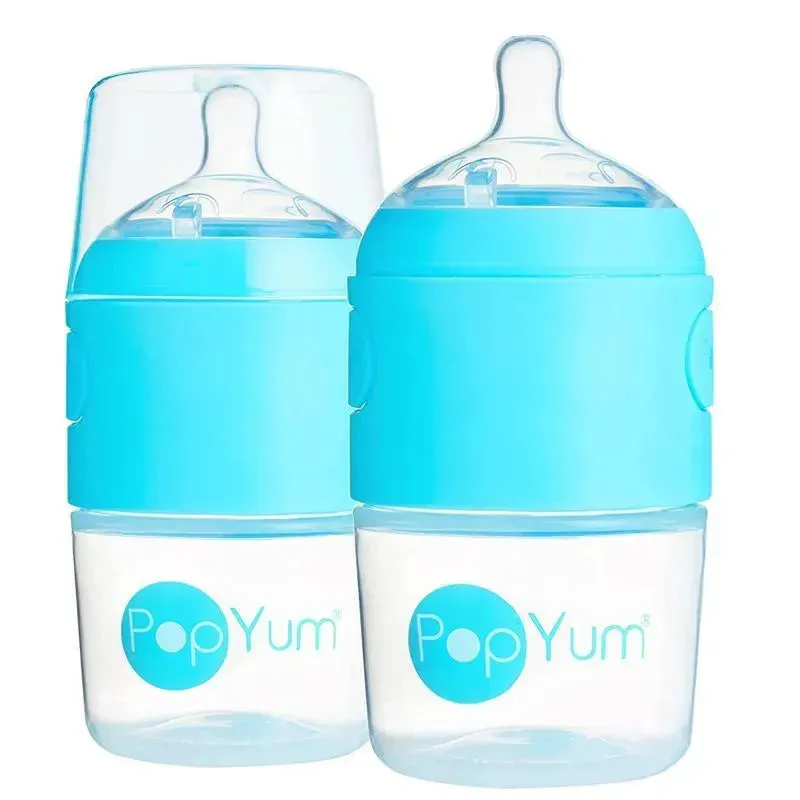 Popyum - 2Pk Anti-Colic Formula Making Baby Bottle 5 Oz, Sky Blue - Image 2