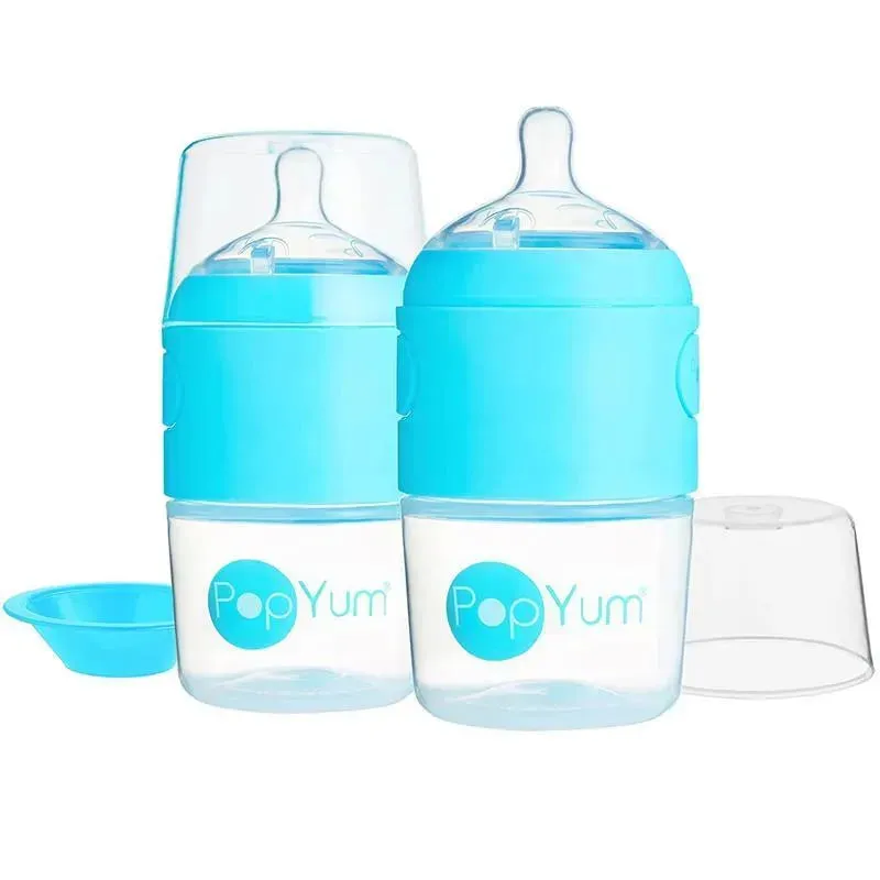 Popyum - 2Pk Anti-Colic Formula Making Baby Bottle 5 Oz, Sky Blue - Image 3