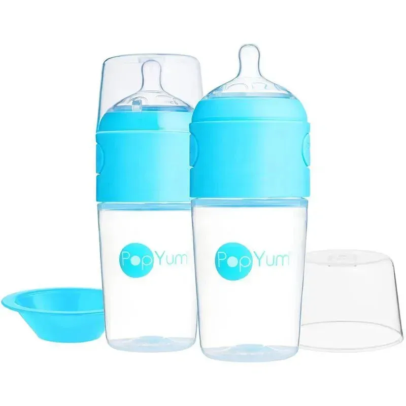 Popyum - 2Pk Anti-Colic Formula Making Baby Bottle 9Oz, Sky Blue - Image 2