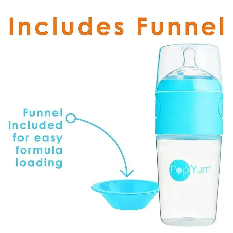 Popyum - 2Pk Anti-Colic Formula Making Baby Bottle 9Oz, Sky Blue - Image 3
