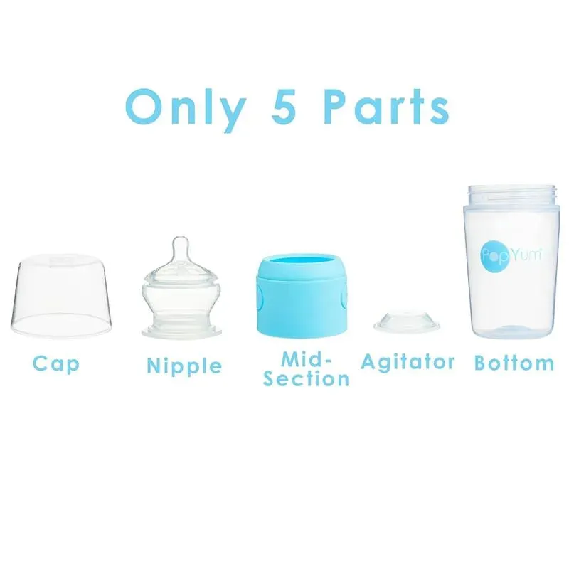 Popyum Anti-Colic Formula Making Baby Bottle, 2-Pack, 9 Oz. Sky Blue - Image 2
