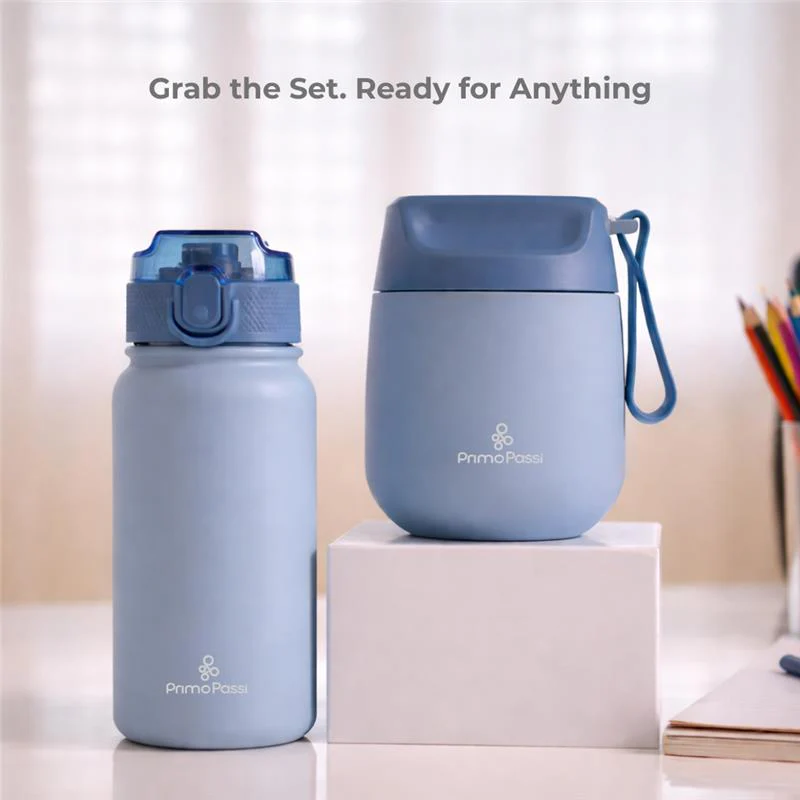 Primo Passi 12 oz Kids Insulated Straw Water Bottle, Blue - Image 4