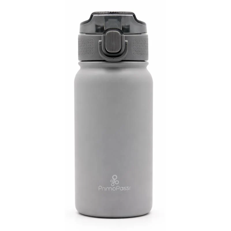 Primo Passi 12 oz Kids Insulated Straw Water Bottle, Gray