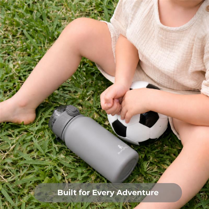 Primo Passi 12 oz Kids Insulated Straw Water Bottle, Gray - Image 3