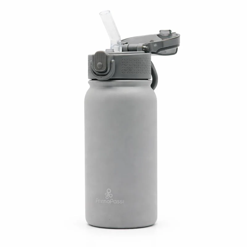 Primo Passi 12 oz Kids Insulated Straw Water Bottle, Gray - Image 5