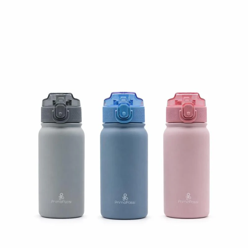 Primo Passi 12 oz Kids Insulated Straw Water Bottle, Gray - Image 6