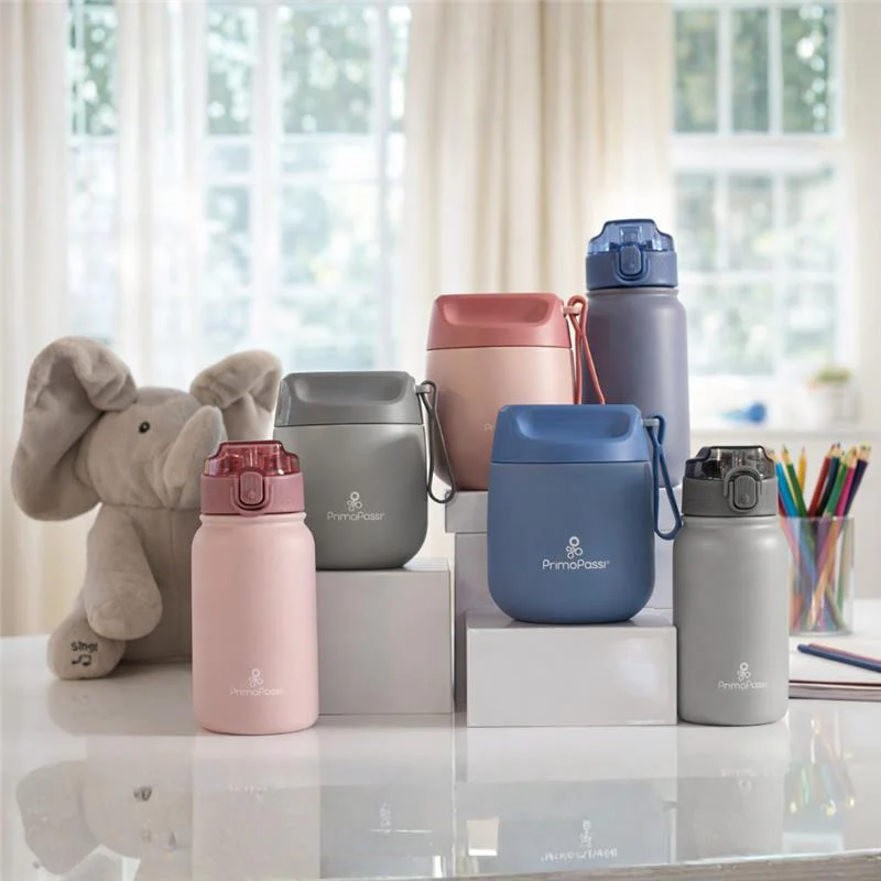 Primo Passi 12 oz Kids Insulated Straw Water Bottle, Gray - Image 7