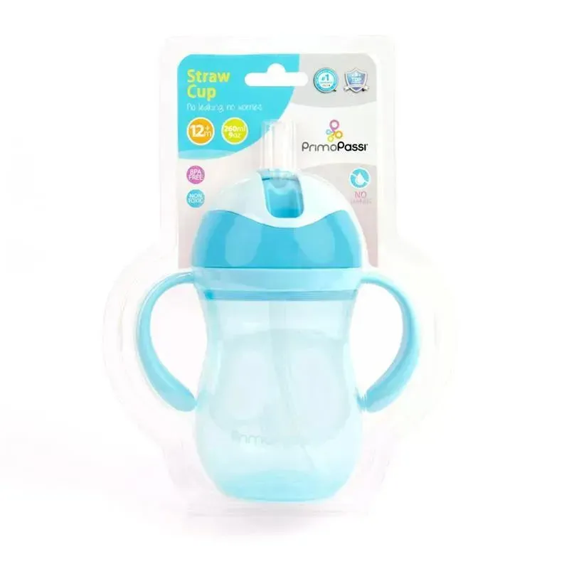 Primo Passi - 9 Oz Blue Straw Cup - Image 4