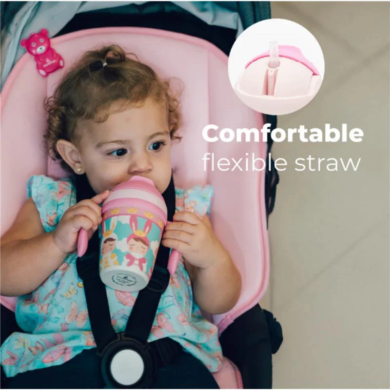 Primo Passi - Bamboo Fiber Kids Cup With Handle/Straw, Metoo - Image 3