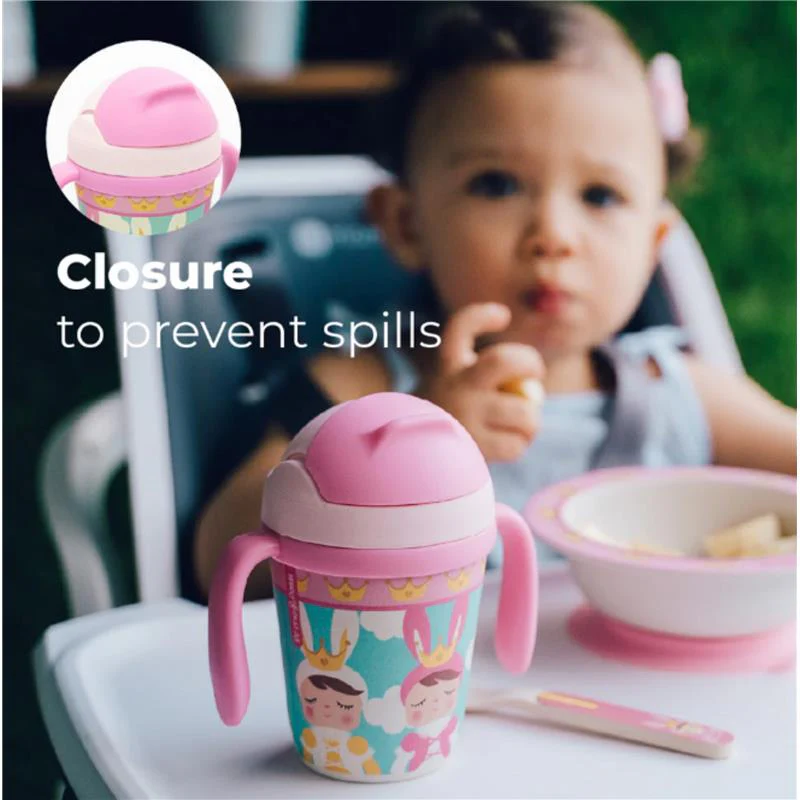 Primo Passi - Bamboo Fiber Kids Cup With Handle/Straw, Metoo - Image 4