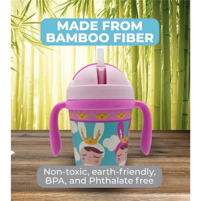 Primo Passi - Bamboo Fiber Kids Cup With Handle/Straw, Metoo - Image 5