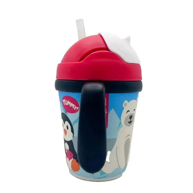 Primo Passi - Bamboo Fiber Kids Cup With Handle/Straw, Winter Friends (Penguin/Polar) - Image 7