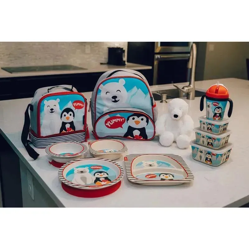 Primo Passi - Bamboo Fiber Kids Square Bowl, Winter Friends - Image 5