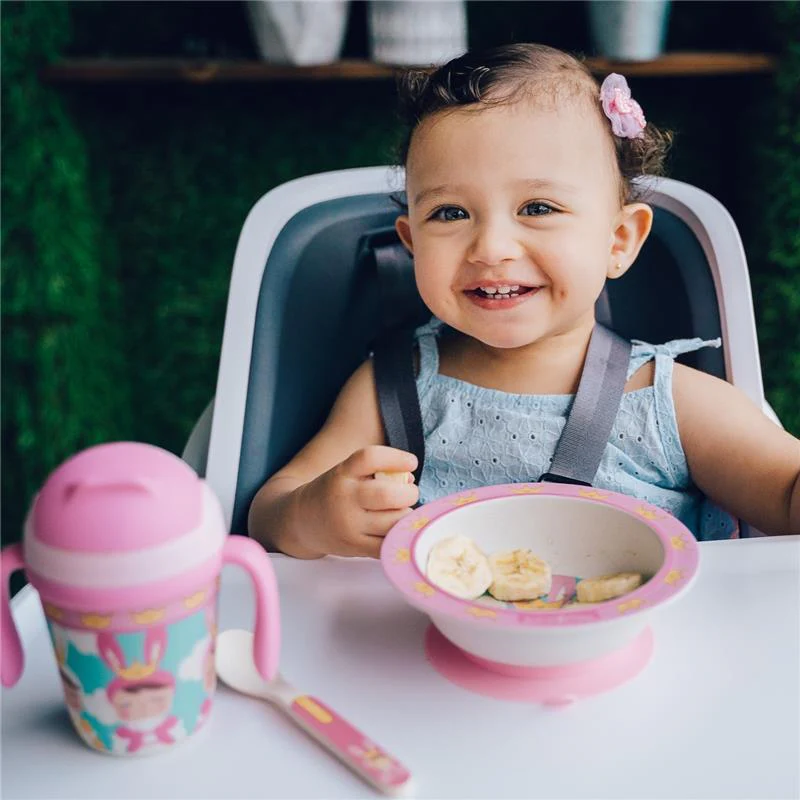 Primo Passi - Bamboo Fiber Kids Super Combo - Divided Square Plate, Square Bowl, Fork&Spoon, And 3 Food Container With Lids - Metoo - Image 5