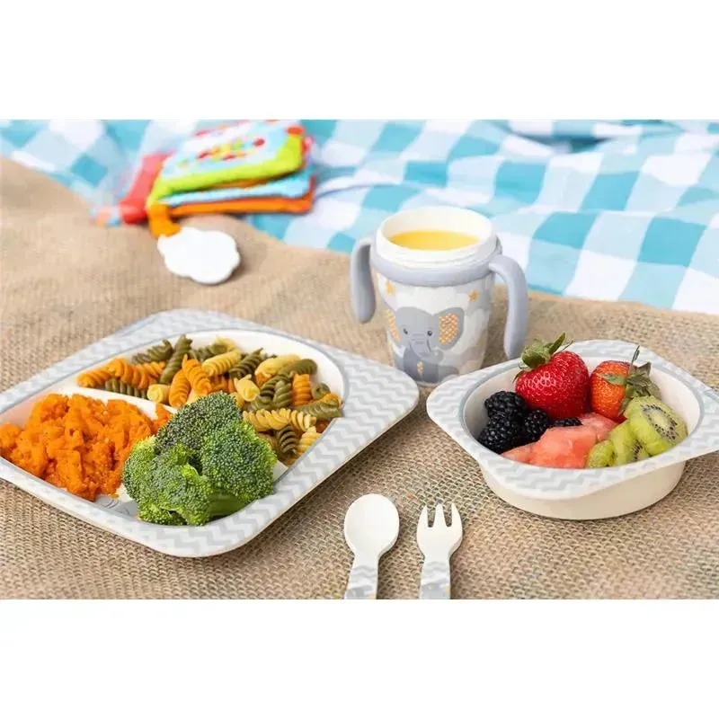 Primo Passi - Kids Bamboo Set Suction Plate & Cup, Little Elephant - Image 6