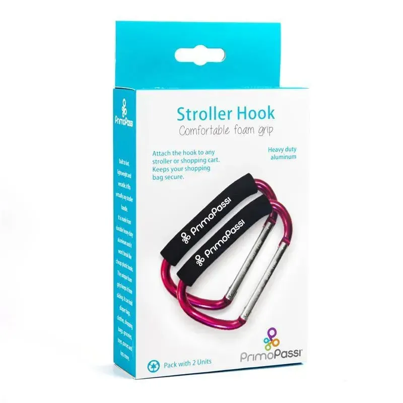 Primo Passi - 2Pk Large Stroller Hook, Pink - Image 2