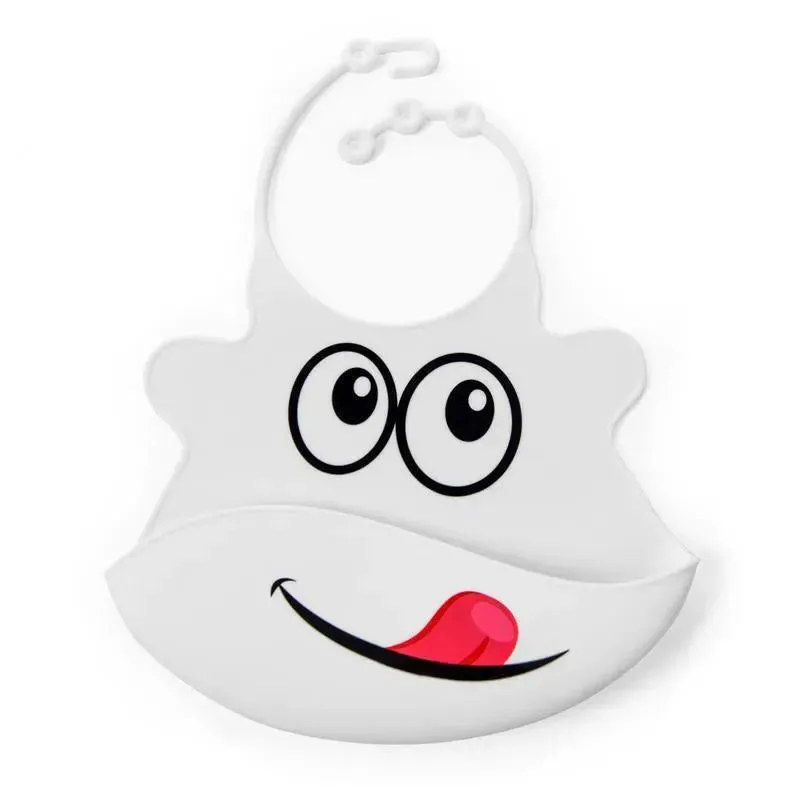Primo Passi - Silicone Baby Bib, White Face