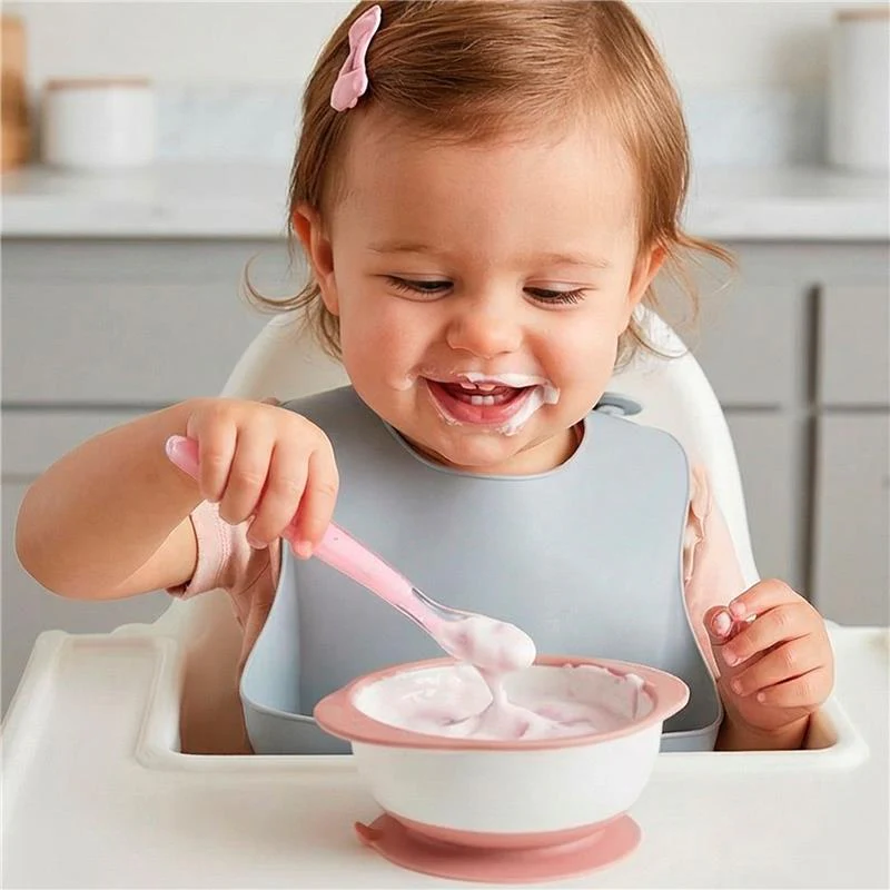 Primo Passi - 4Pk Silicone Spoon, Pink/Yellow - Image 3