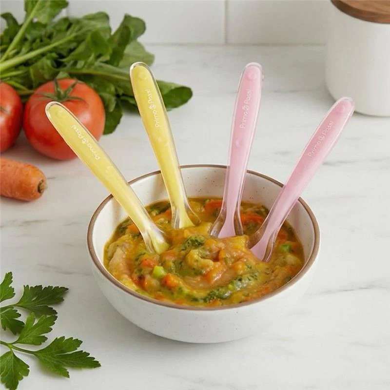 Primo Passi - 4Pk Silicone Spoon, Pink/Yellow - Image 5