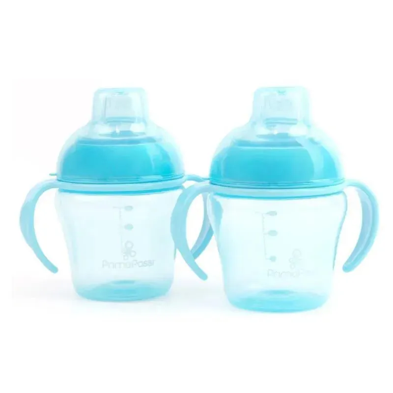 Primo Passi - 2Pk Blue Sippy Cups 4M, 5 Oz