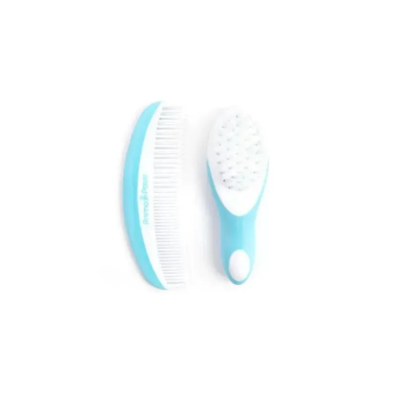 Primo Passi Super Soft Baby Comb And Brush Set (Blue) + Magic Detangler Conditioner - Image 2