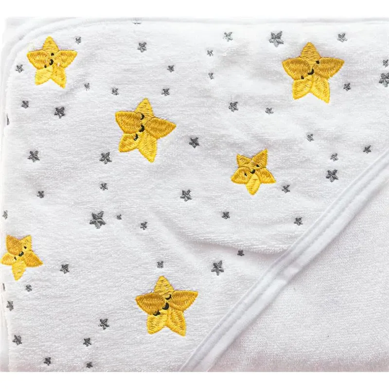 Primo Passi - Terry Hooded Baby Towel With Apron, White - Image 5