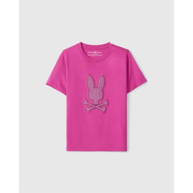 Psycho Bunny Kids - Riviera Graphic Tee, Fuschia Red - Image 2