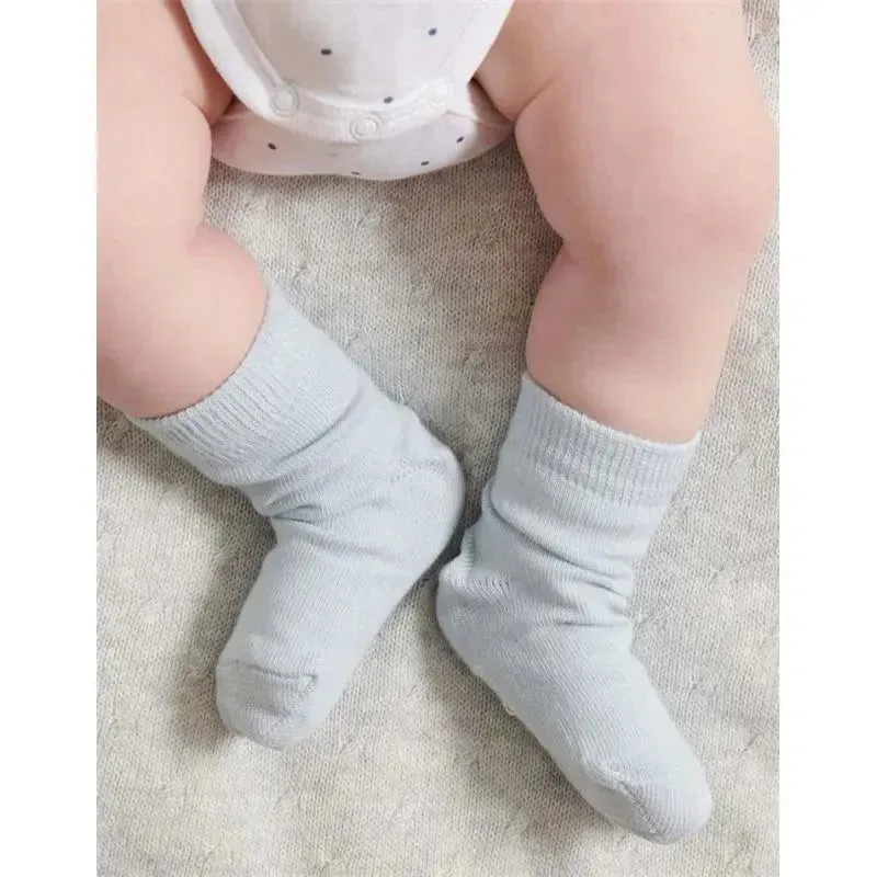 Pure Baby - 3Pk Baby Boy Organic Sock Set, Pale Blue Pack - Image 3