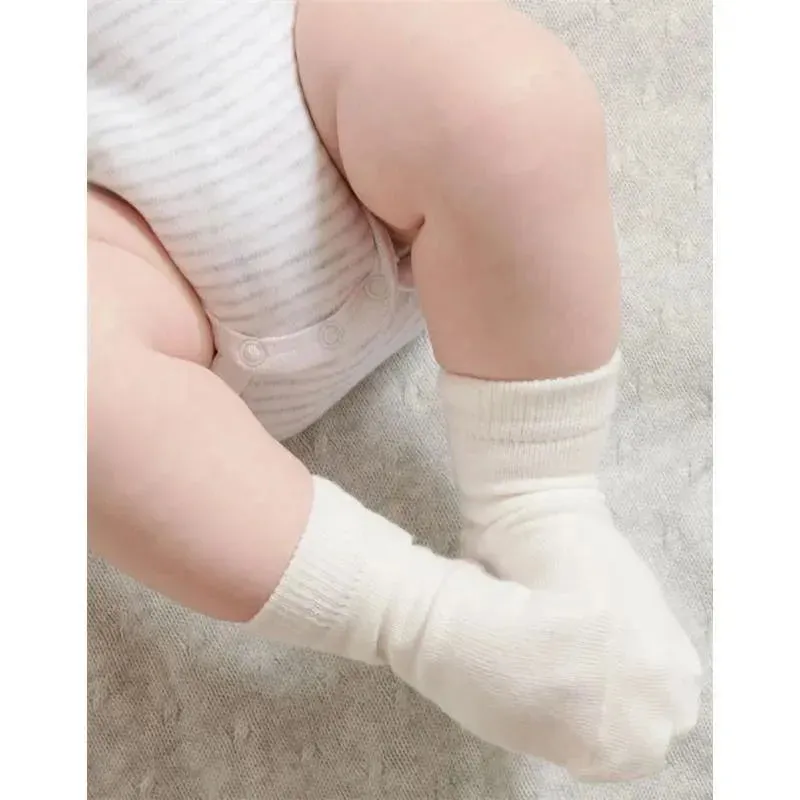 Pure Baby - 3Pk White Baby Neutral Organic Sock Set - Image 2