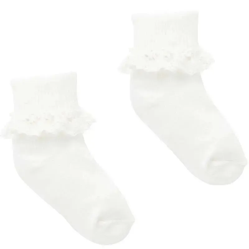 Pure Baby - Baby Girl White Lace Sock