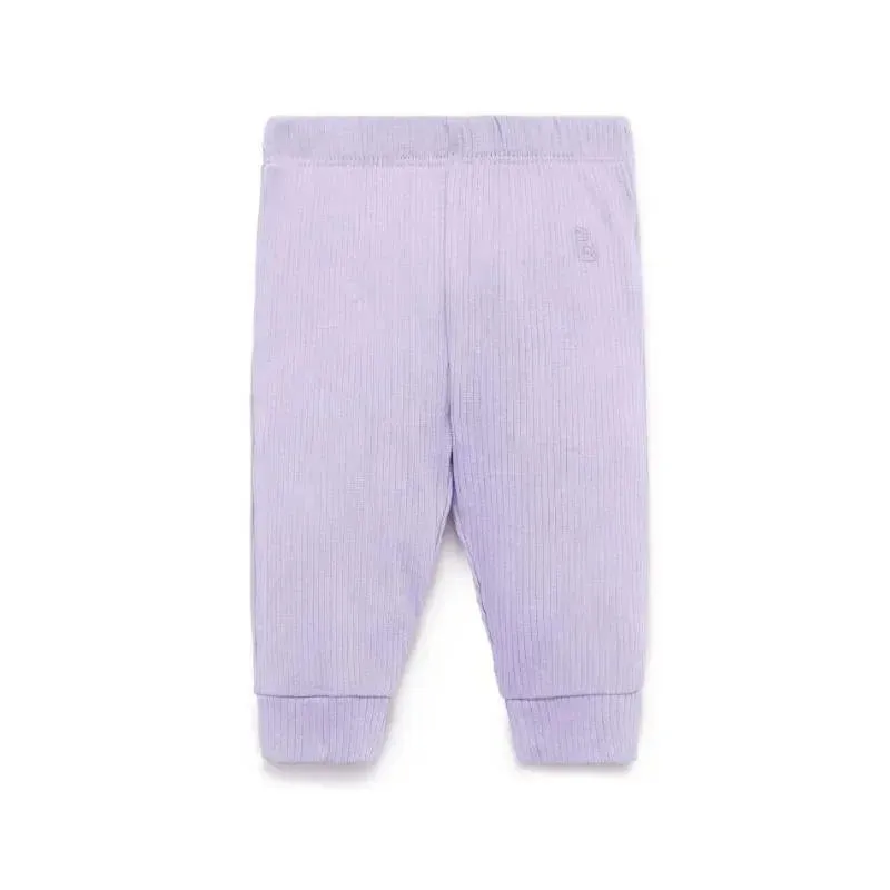 Pure Baby - Baby Girl Rib Leggings, Lilac