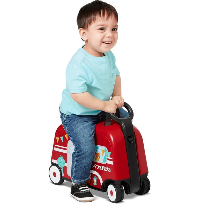 Radio Flyer - 3-in-1 Happy Traveler Camper, Ride on Toy, Toddler Carry-On Storage