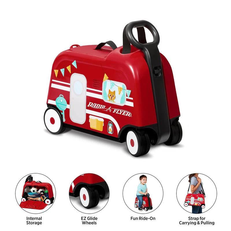 Radio Flyer - 3-in-1 Happy Traveler Camper, Ride on Toy, Toddler Carry-On Storage - Image 4