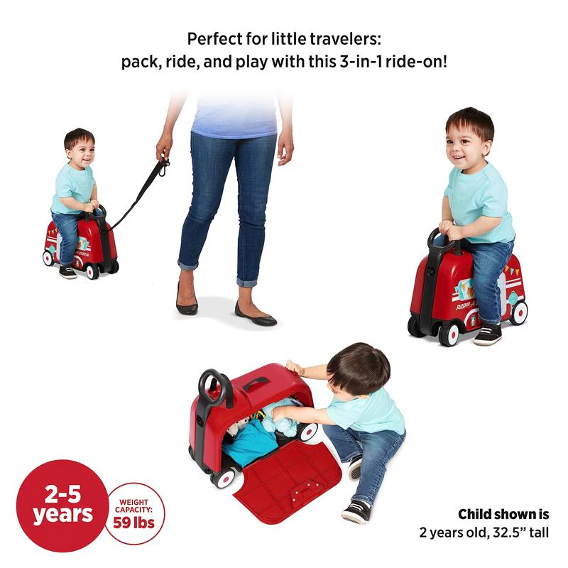 Radio Flyer - 3-in-1 Happy Traveler Camper, Ride on Toy, Toddler Carry-On Storage - Image 5