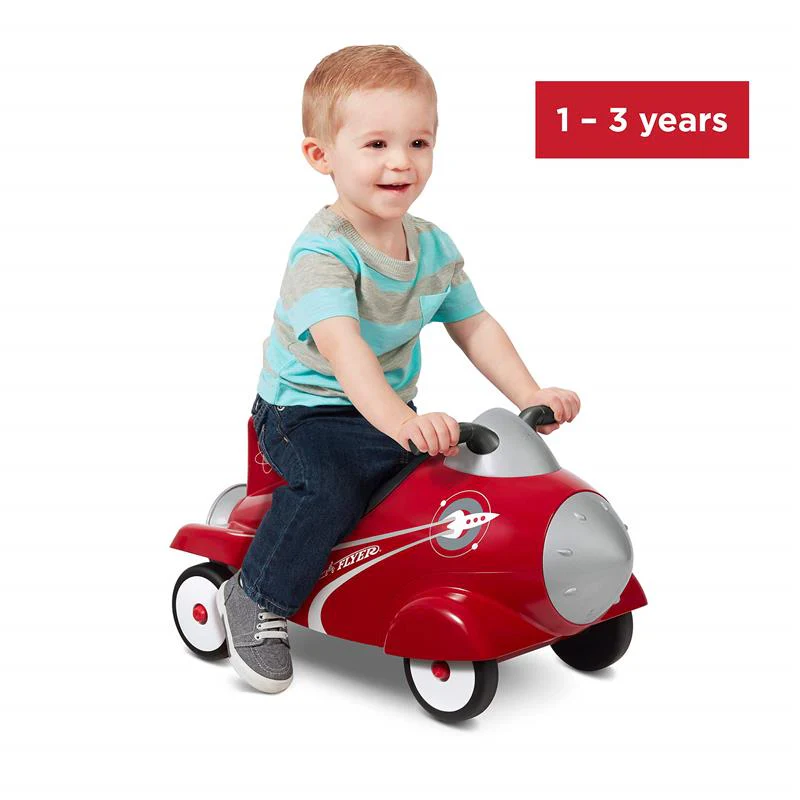 Radio Flyer - Retro Rocket Ride-On Toy, Push Car with Sounds - Image 3