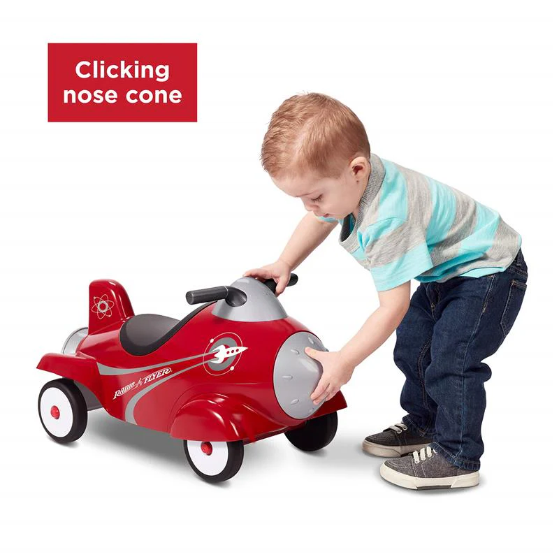 Radio Flyer - Retro Rocket Ride-On Toy, Push Car with Sounds - Image 4
